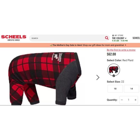 Canada Pooch Dog Pajamas NWOT‎ Size 20 - Picture 5 of 5